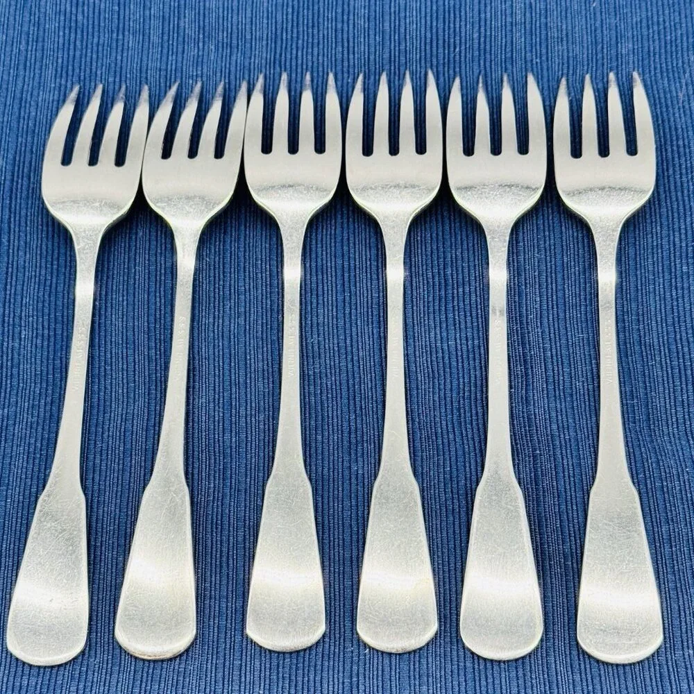 Oneida Colonial Boston‎ Minute Man Stainless Salad Fork 6.75 inch Lot of 6